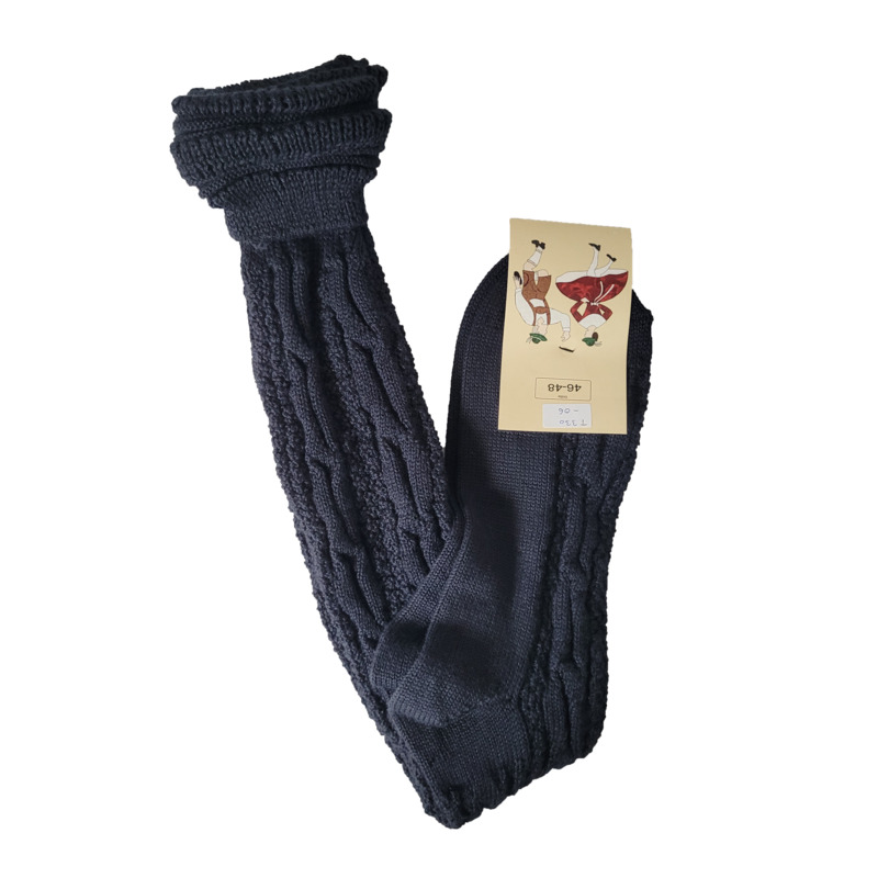 Trachtenkniebundstrumpf in Handstrickoptik mit Umschlag